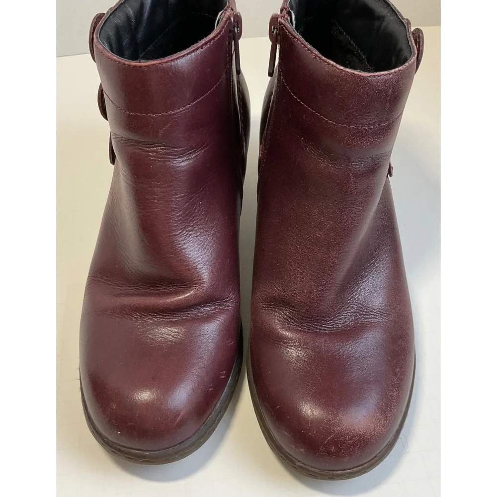 Dr. Martens Jenna Dia Burgundy Leather Button Ankle Boots Womens Size 7
